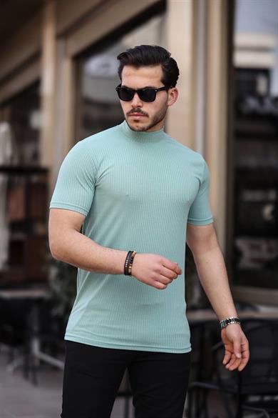 Eg38 Yarım Boğaz Kısa Kol Mint Yeşili