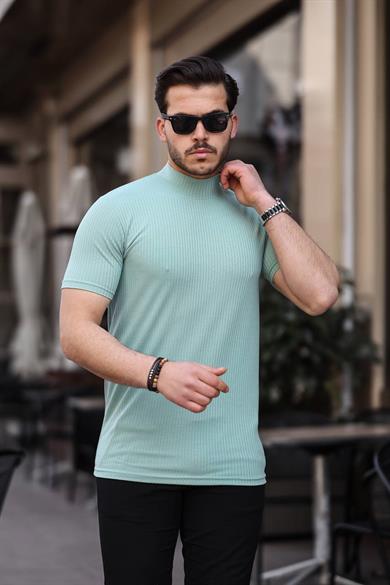 Eg38 Yarım Boğaz Kısa Kol Mint Yeşili