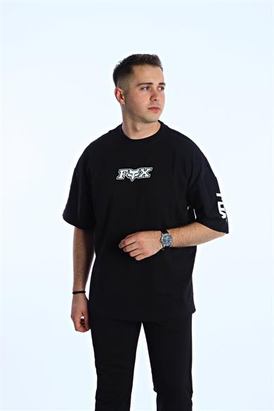 Gng Fx Baskılı Oversize Tişört Siyah