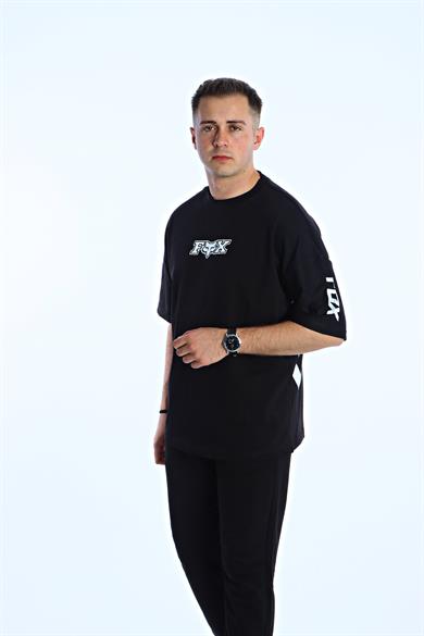 Gng Fx Baskılı Oversize Tişört Siyah