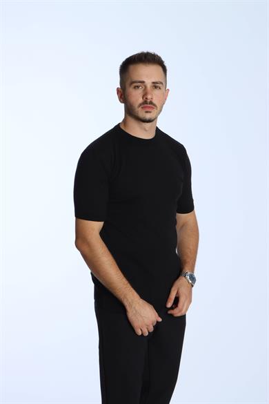Marco Bisiklet Yaka Triko Tshirt Siyah