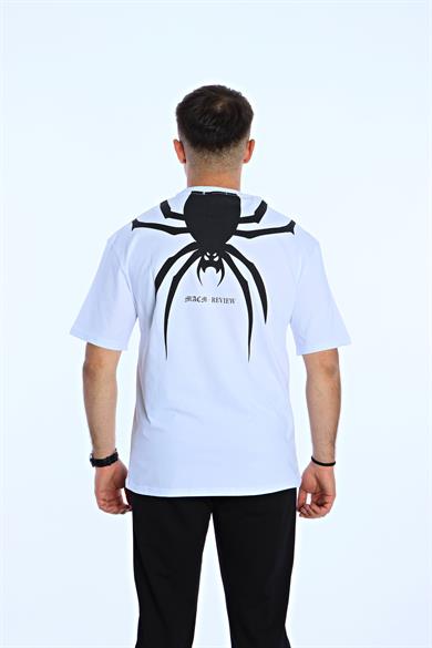 Now  Baskılı Oversize Tişört Beyaz