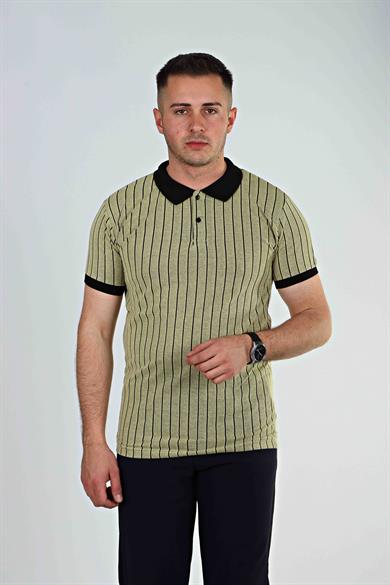 Tmb Çizgili Polo Yaka Sarı