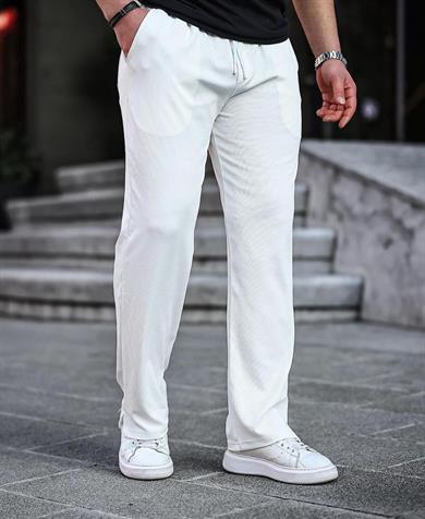 Tmb Fitilli Yırtmaçlı Baggy Jogger Beyaz