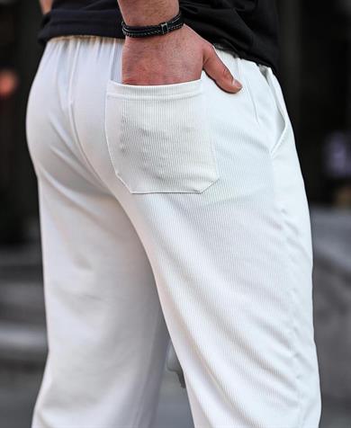 Tmb Fitilli Yırtmaçlı Baggy Jogger Beyaz