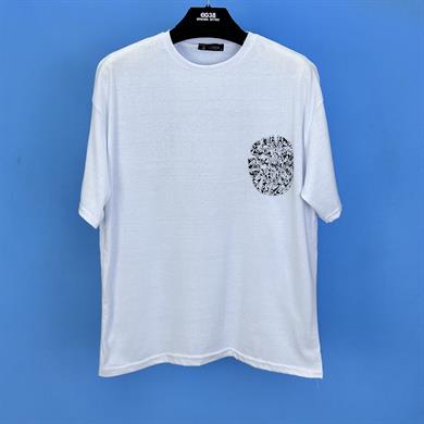 Tmb Labirent Oversize Tişört Beyaz