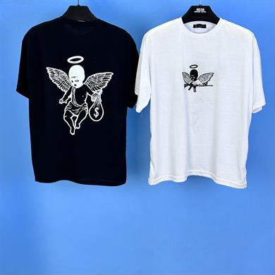Tmb M 16 Angel Oversize Tişört Beyaz