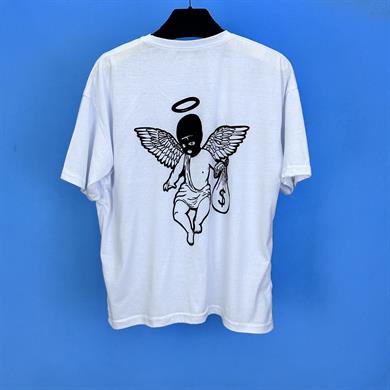 Tmb M 16 Angel Oversize Tişört Beyaz