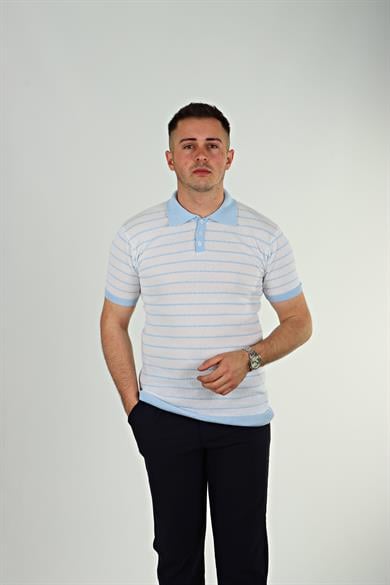 Tmb Zikzak Triko Tshirt Bebe Mavi