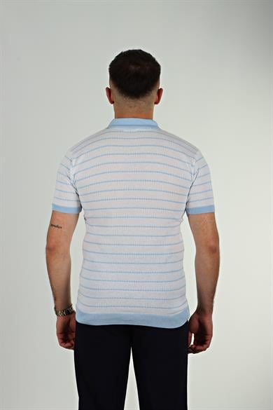Tmb Zikzak Triko Tshirt Bebe Mavi