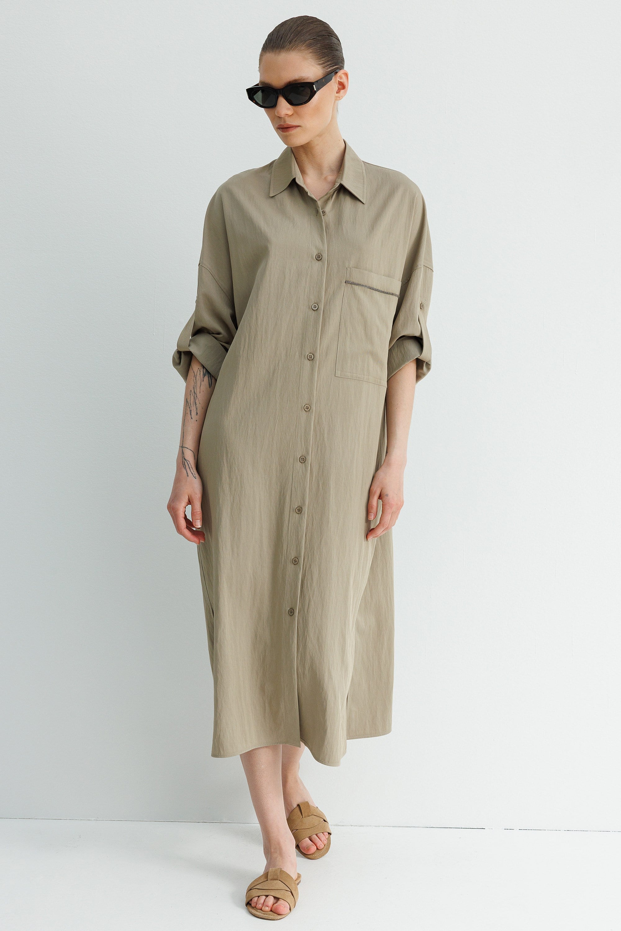 Cepli Gömlek Elbise