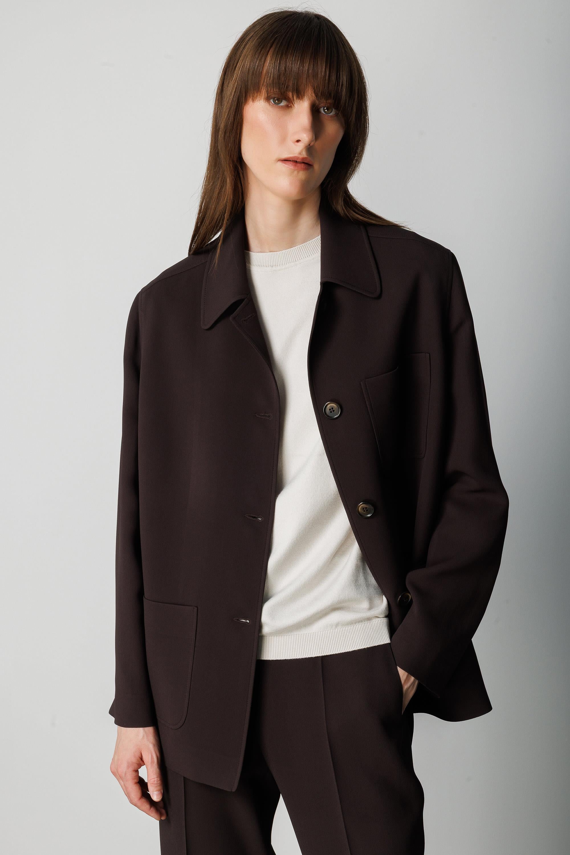 Dıştan Cepli Oversize Ceket