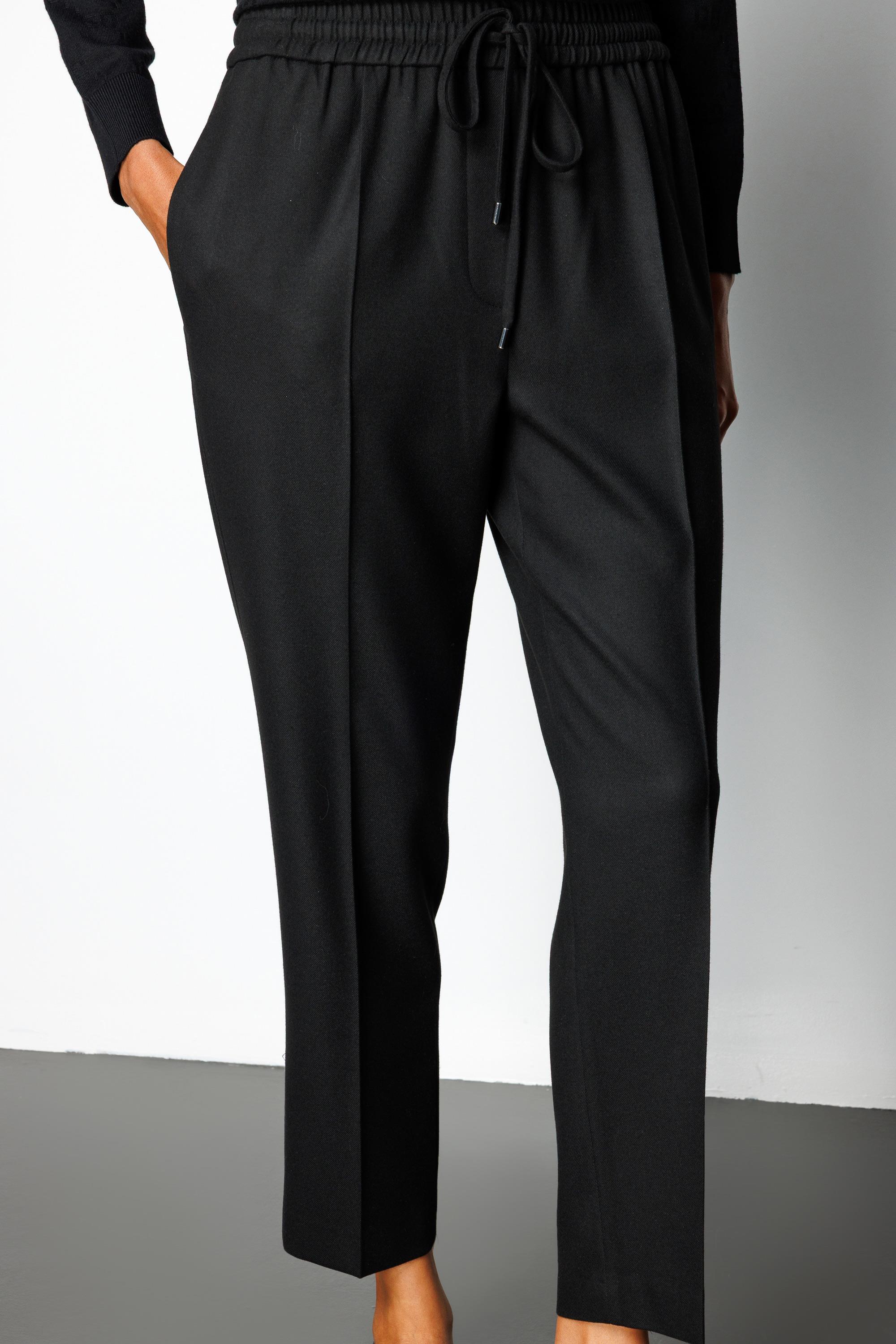 Elastan Kemerli Bağcıklı Flanel Pantolon