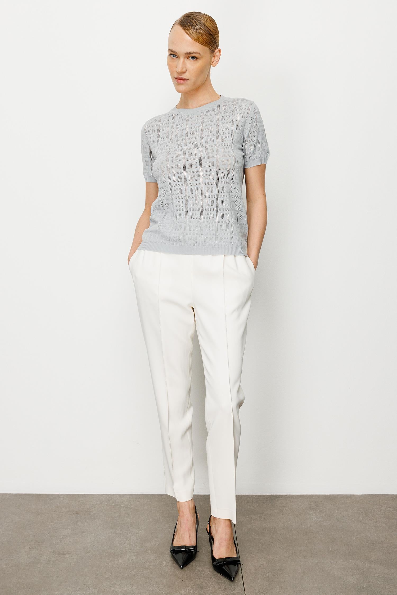 Elastan Kemerli Dar Paça Pantolon