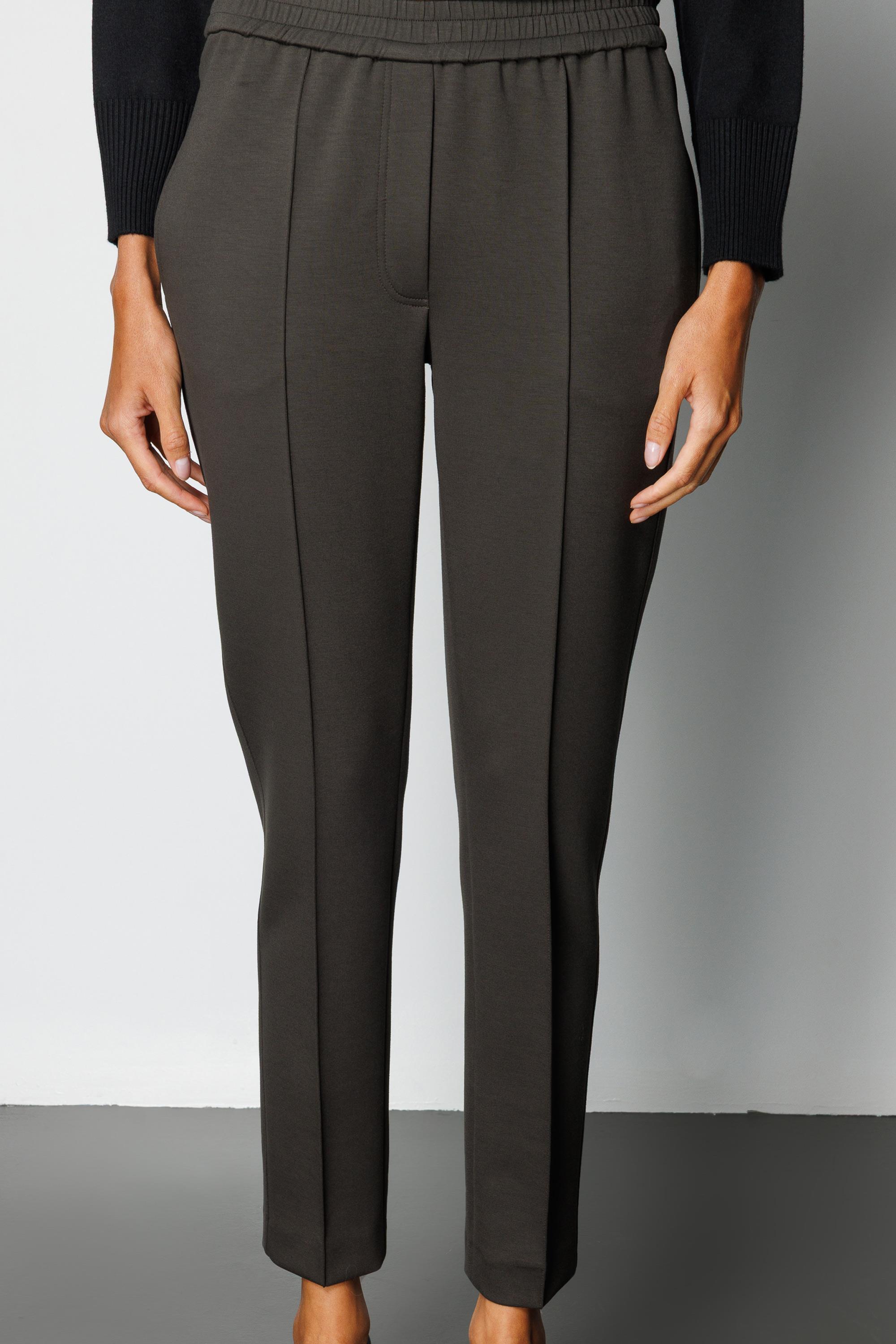 Elastan Kemerli Önden Dikişli Sweat Pantolon