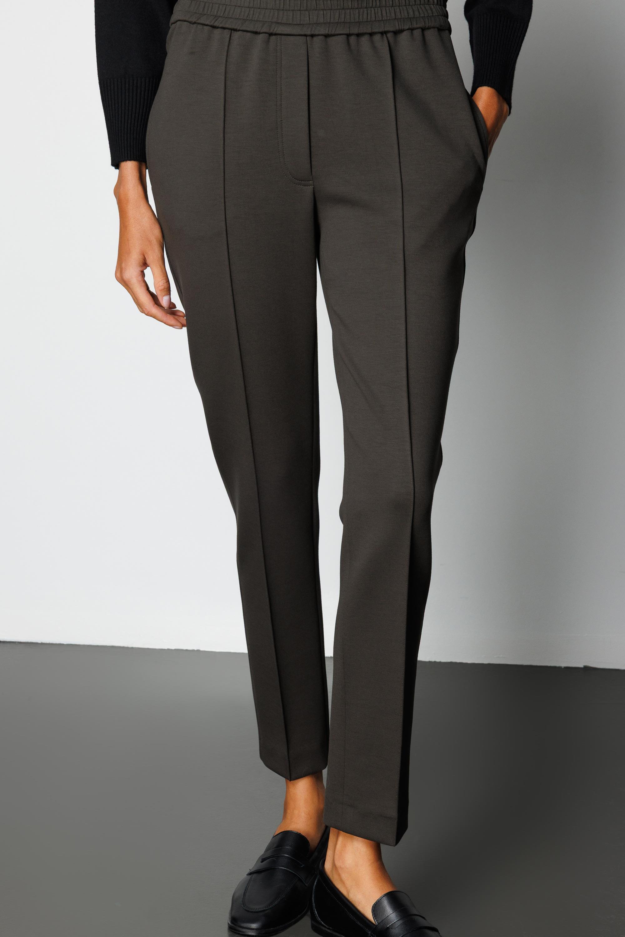 Elastan Kemerli Önden Dikişli Sweat Pantolon