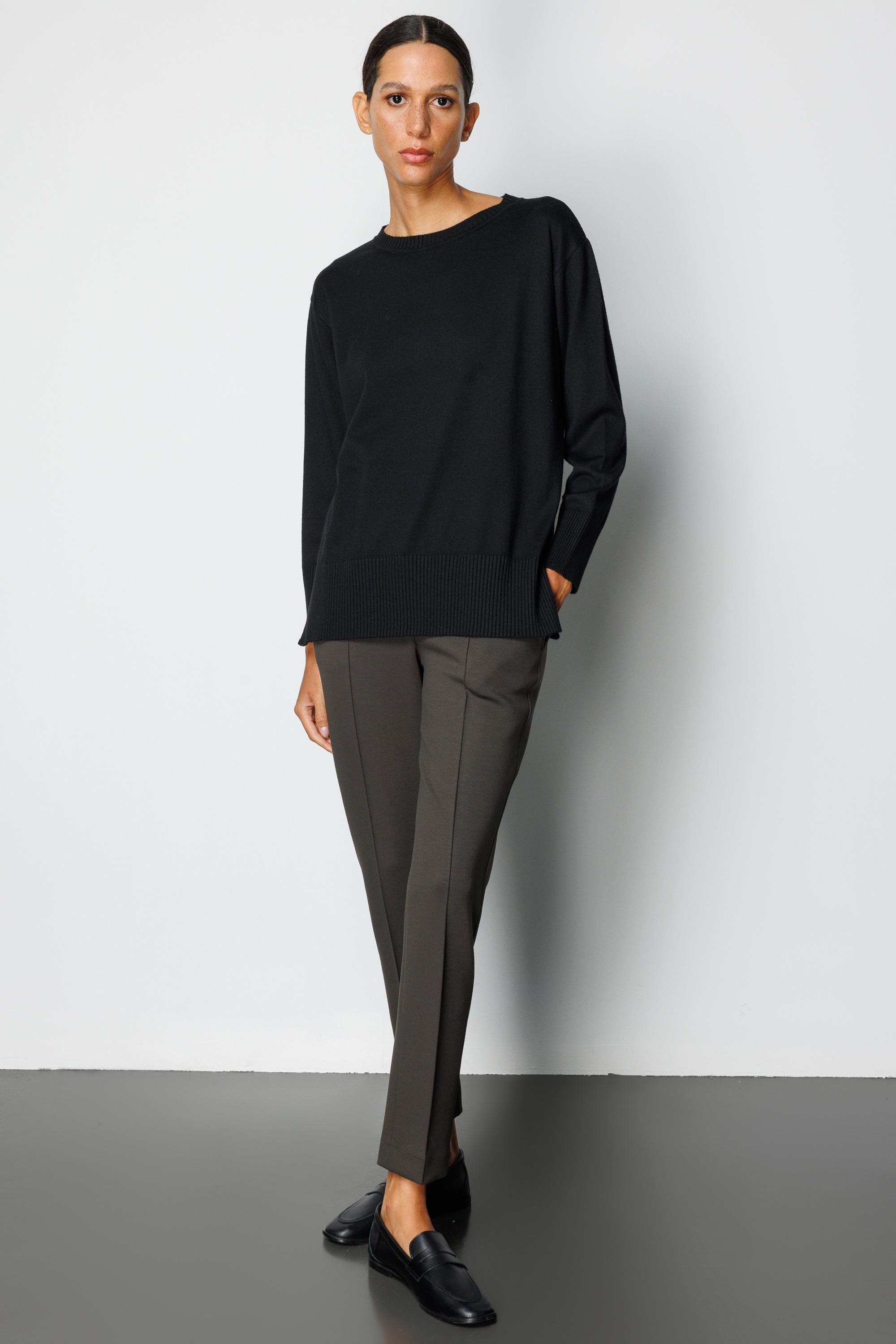 Elastan Kemerli Önden Dikişli Sweat Pantolon