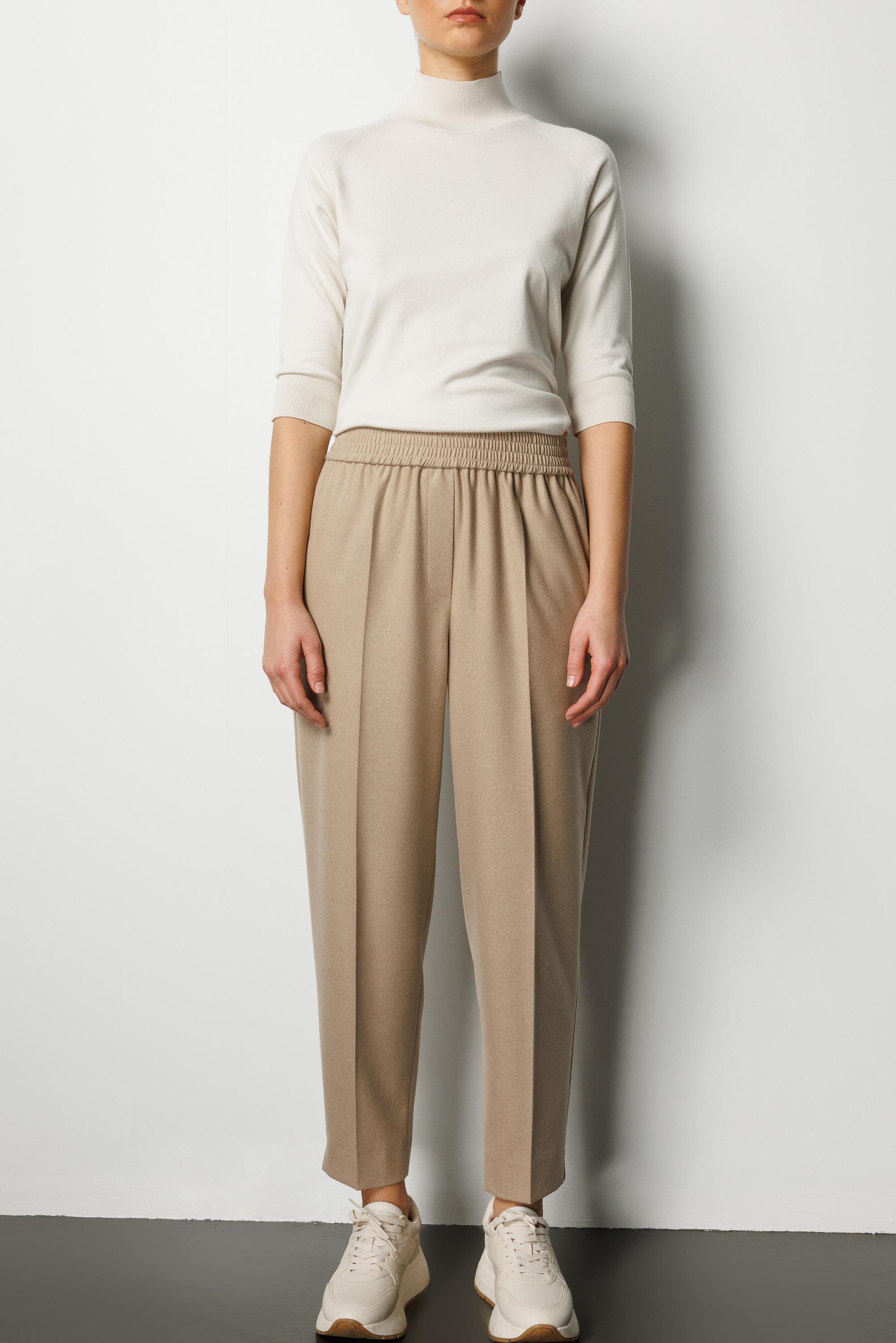 Elastan Kemerli Yırtmaçlı Pantolon