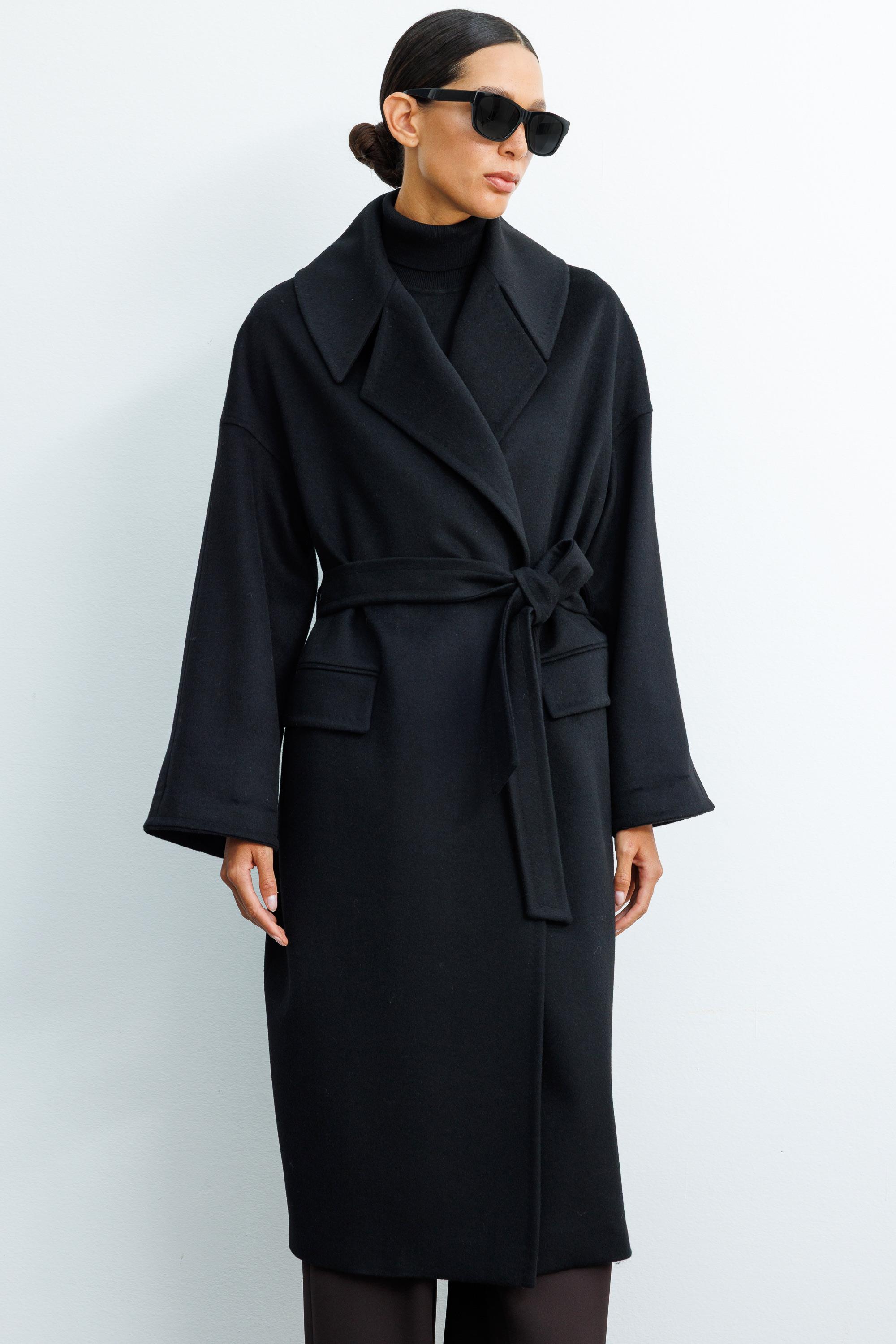 Geniş Yaka Kemerli Manto