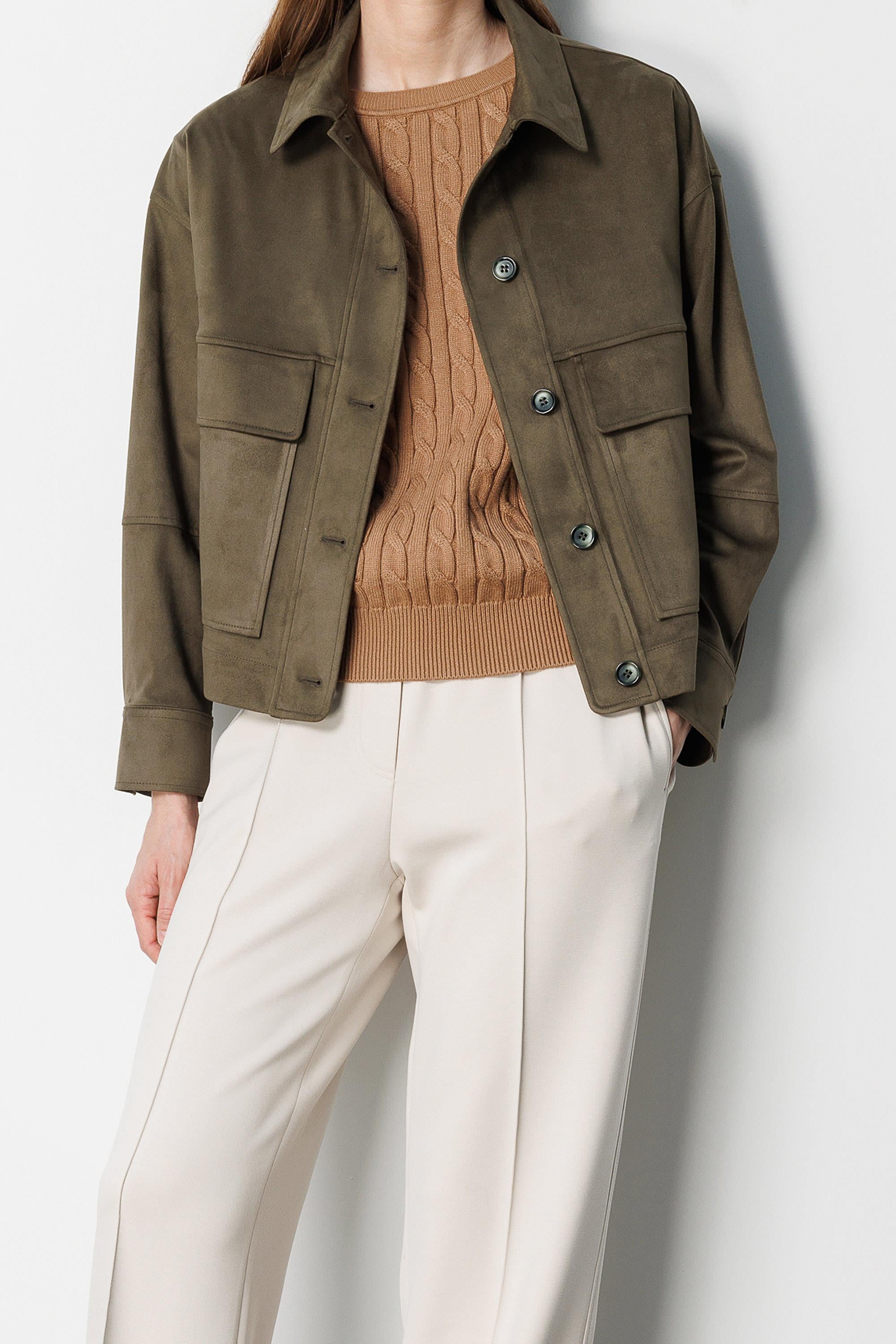 Güderi Görünümlü Kısa Mont