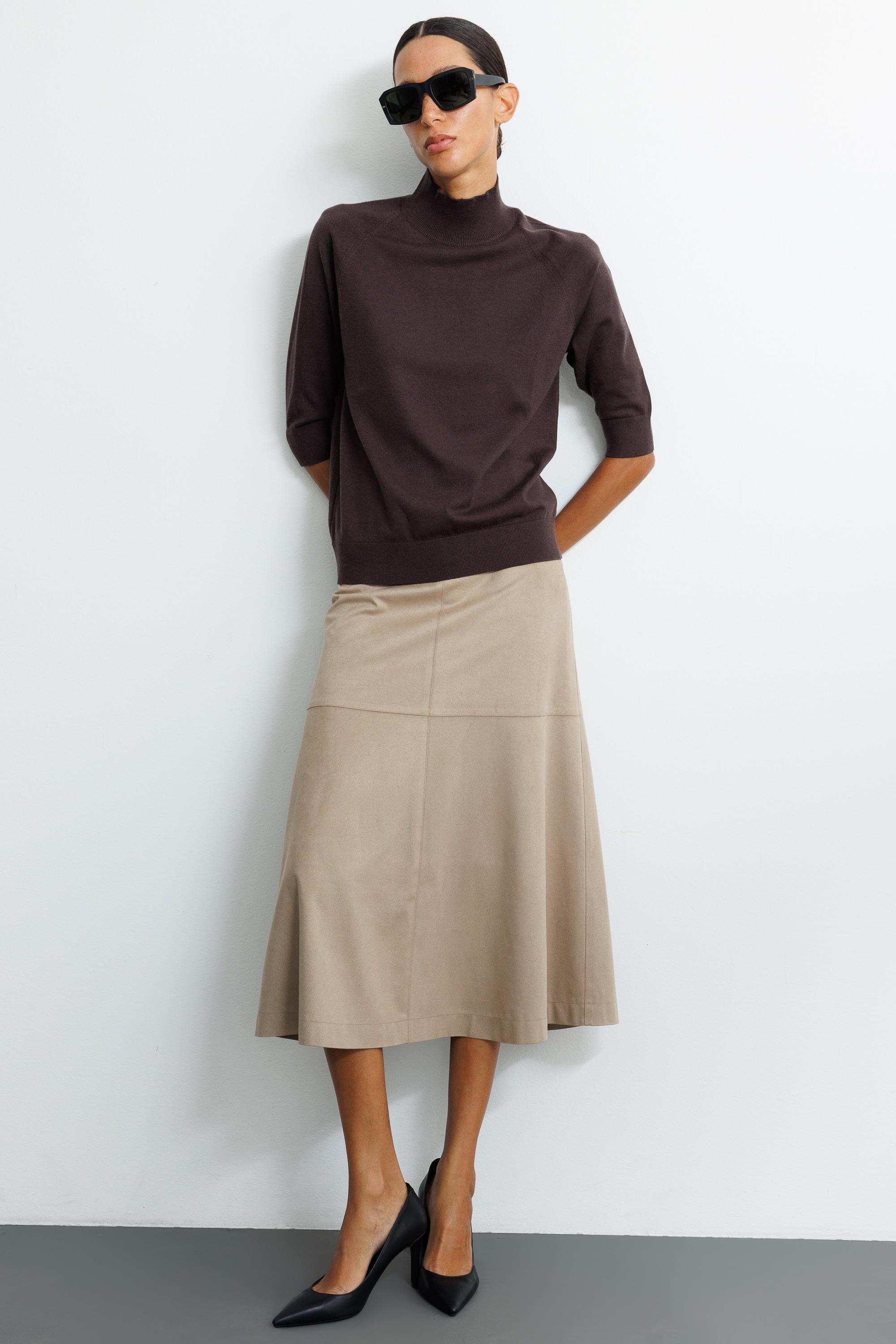 Güderi Görünümlü Parçalı Etek