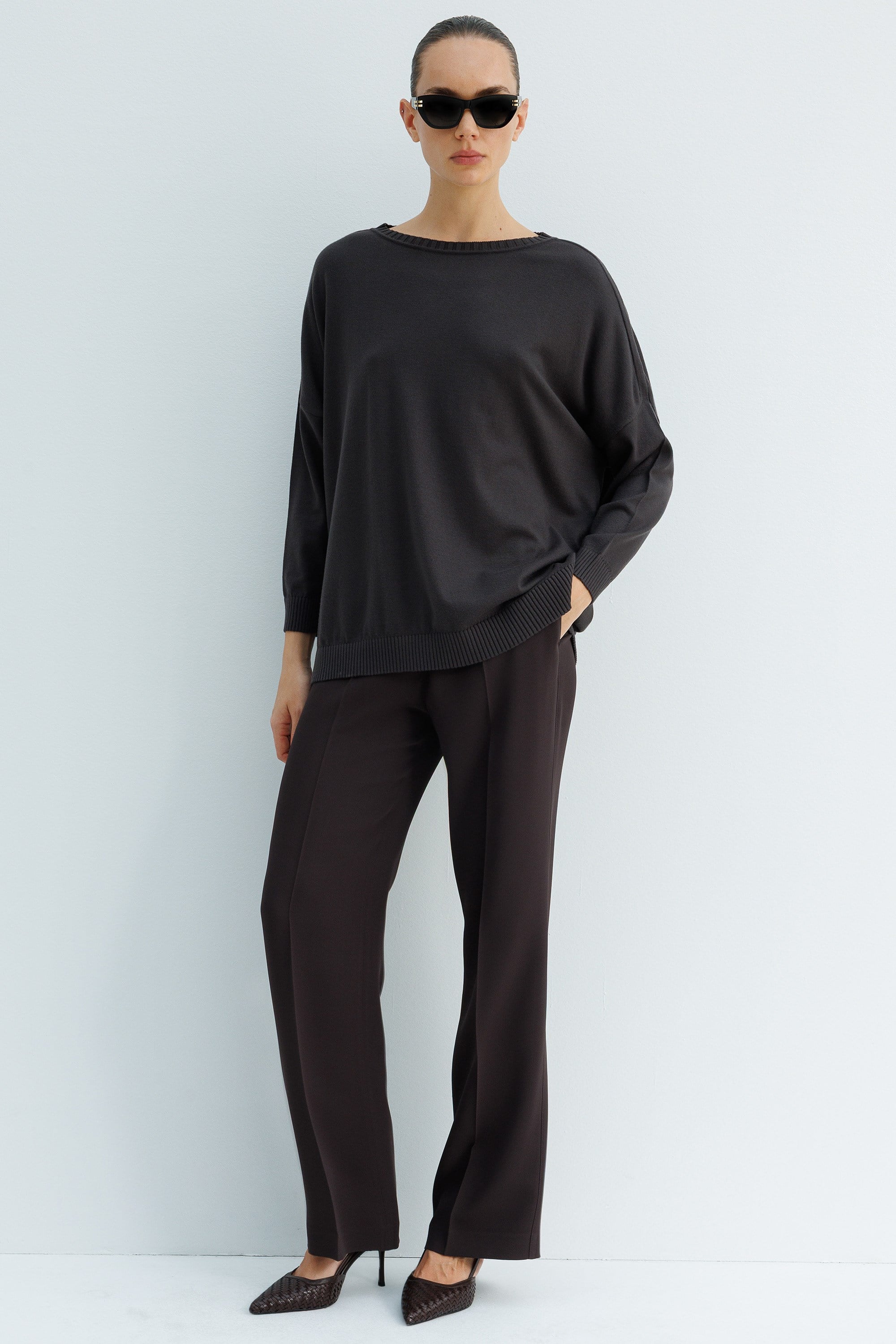 Kayık Yaka Oversize Triko