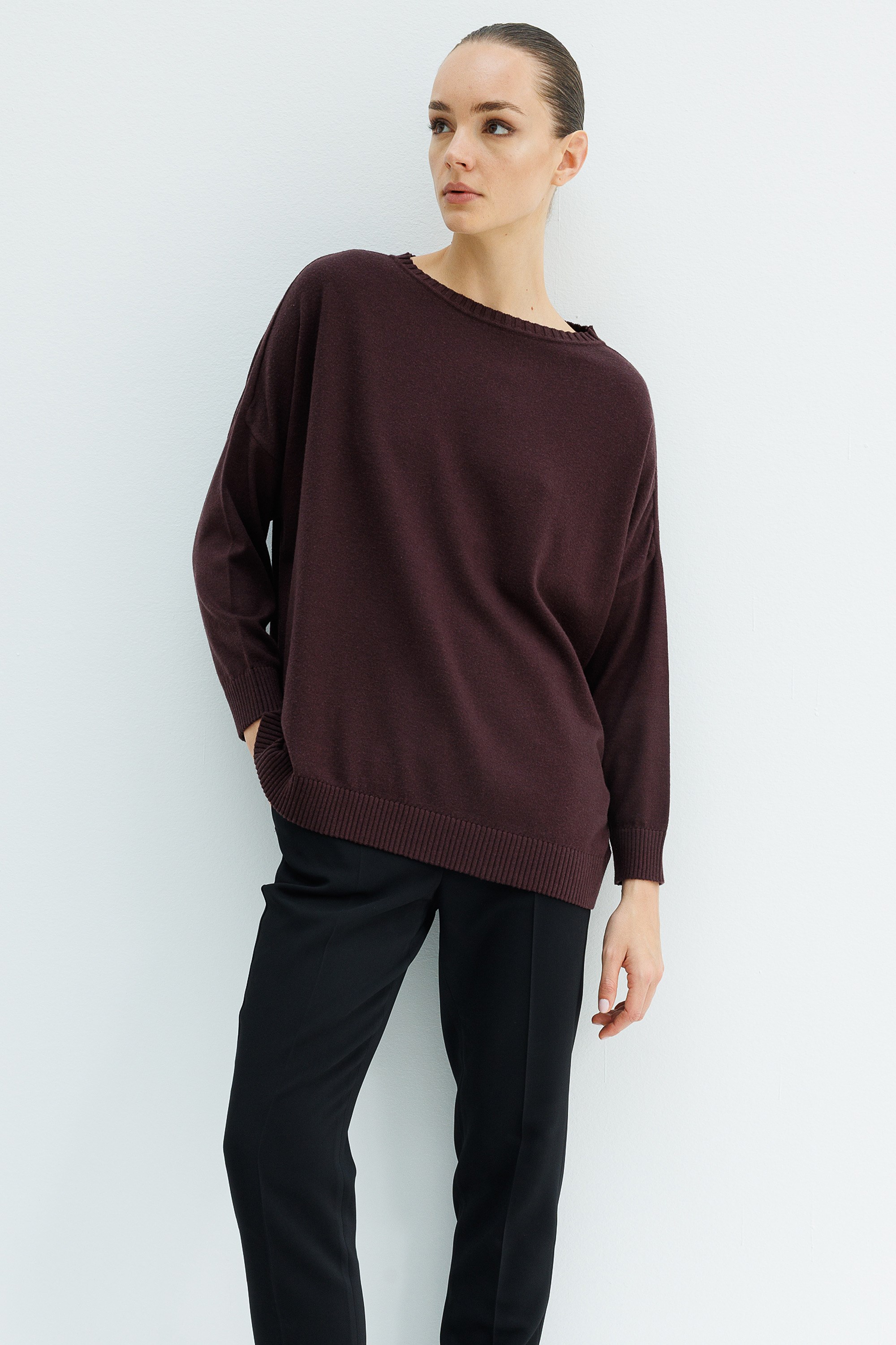 Kayık Yaka Oversize Triko