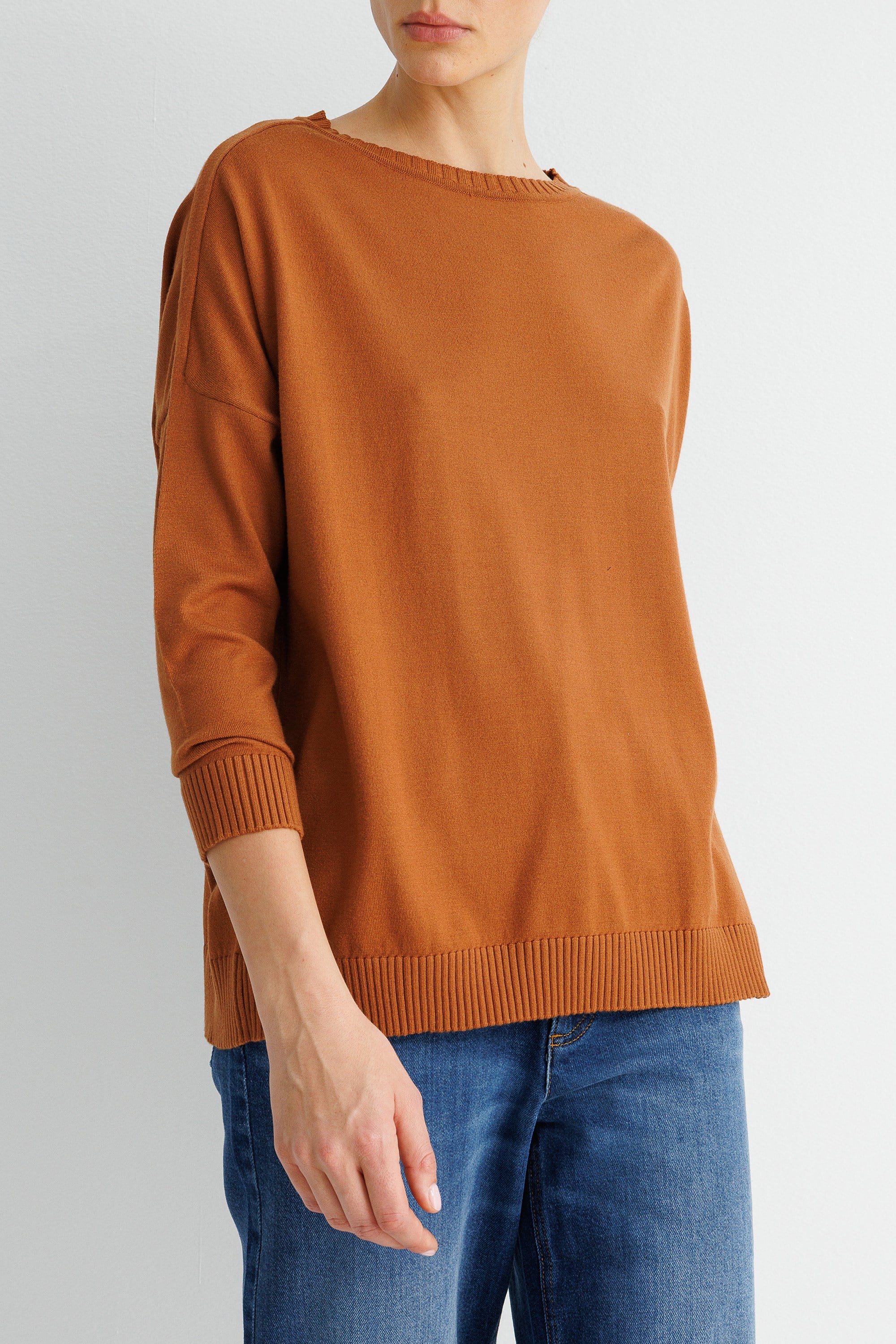 Kayık Yaka Oversize Triko