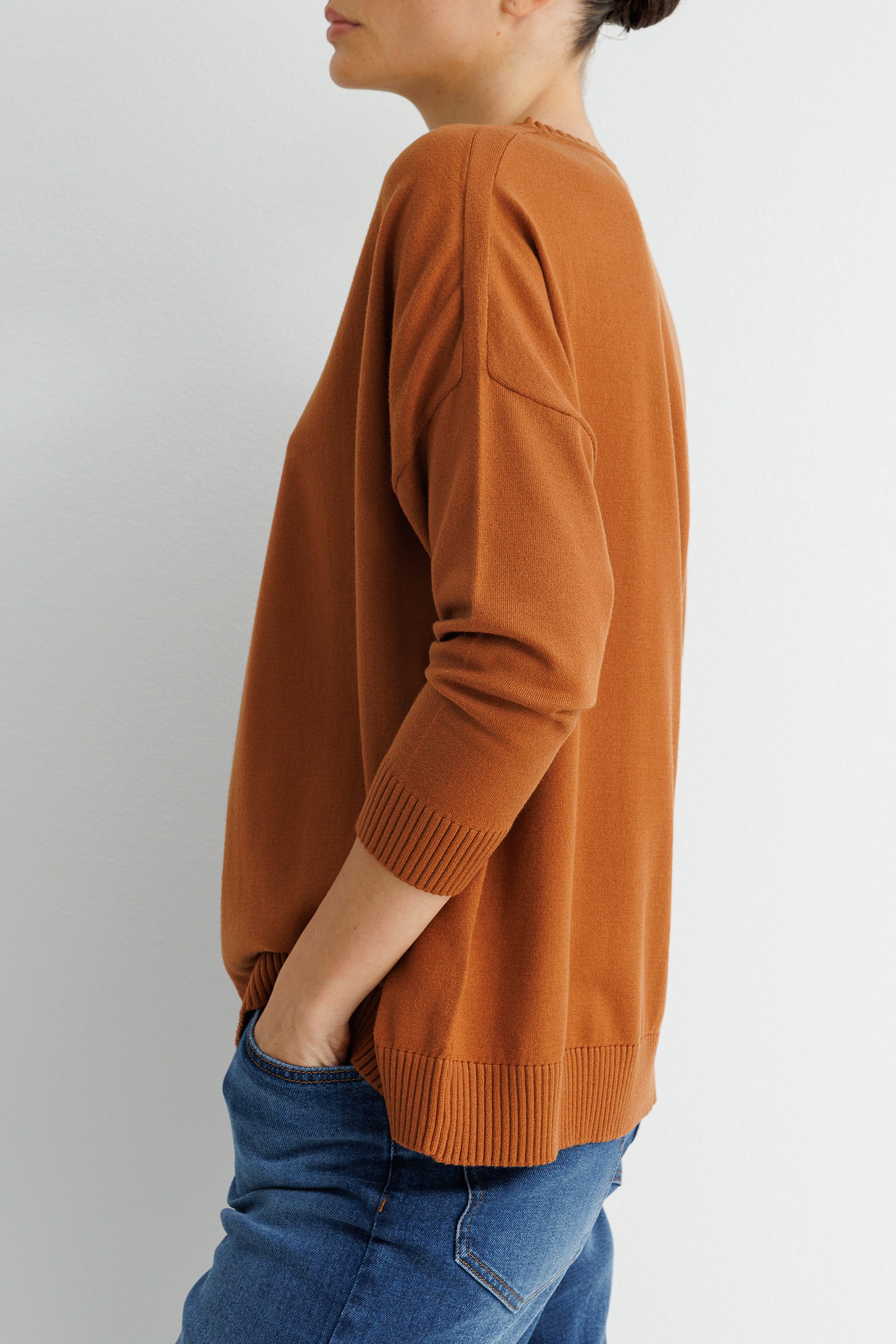 Kayık Yaka Oversize Triko