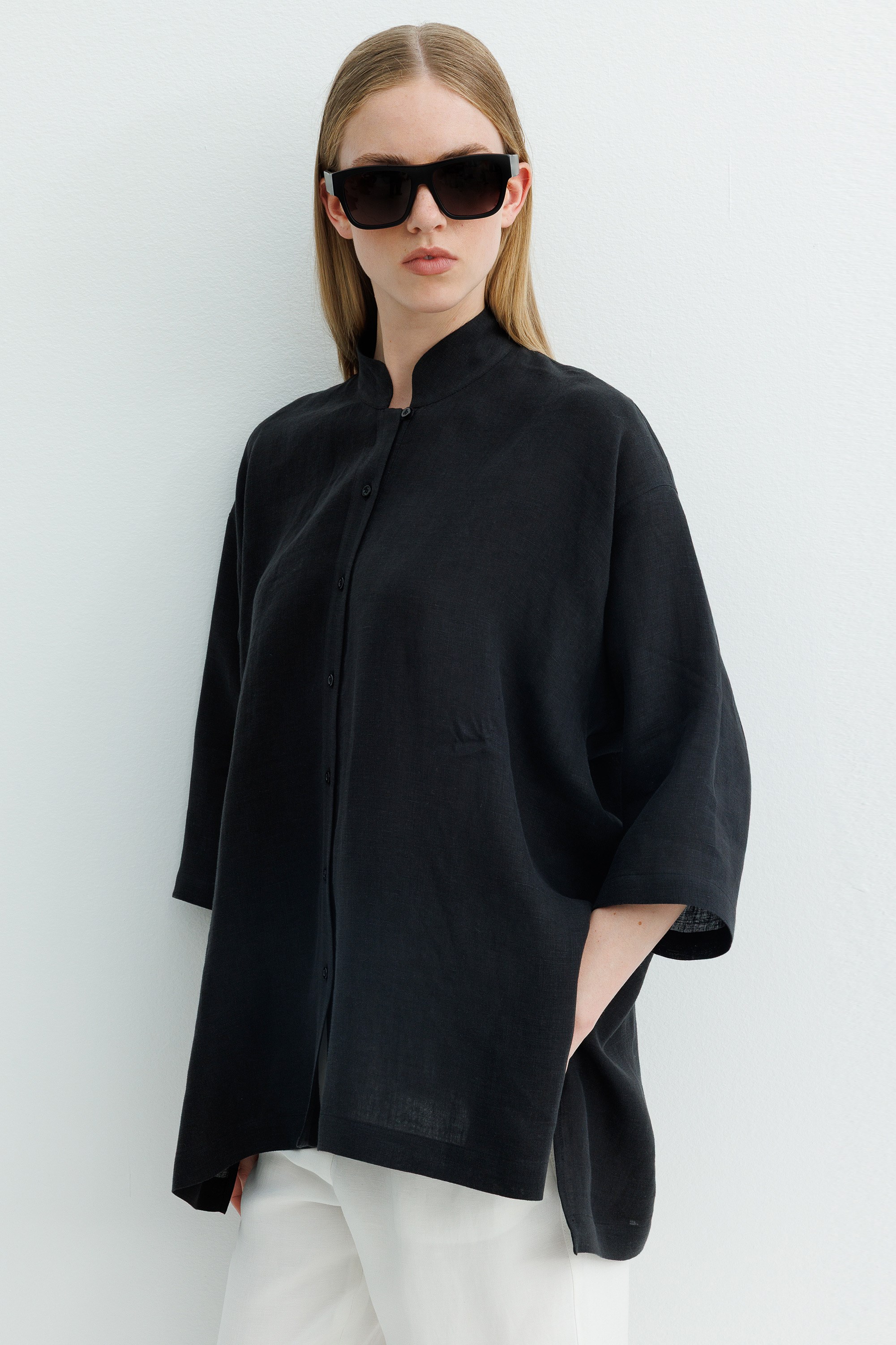 Kimono Yaka Uzun Gömlek