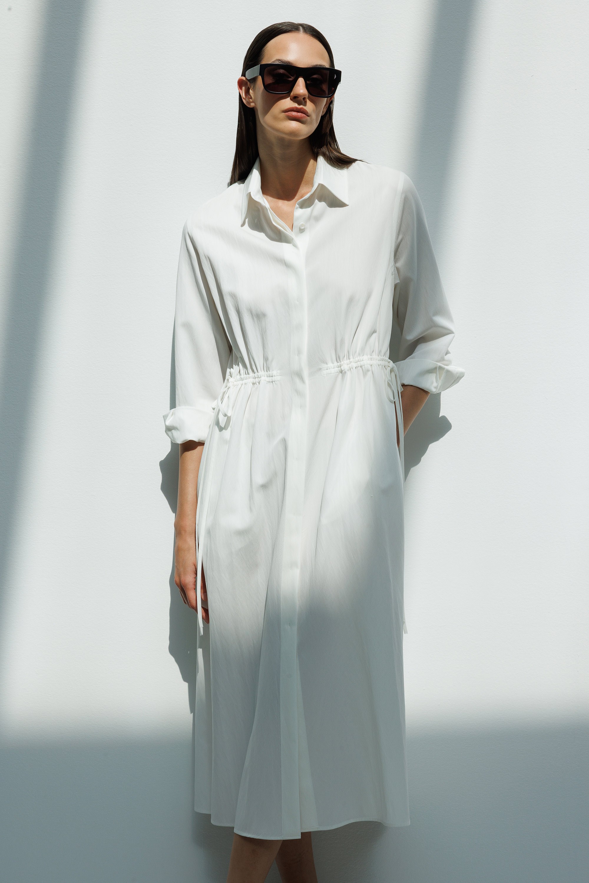 Kordonlu Gömlek Elbise