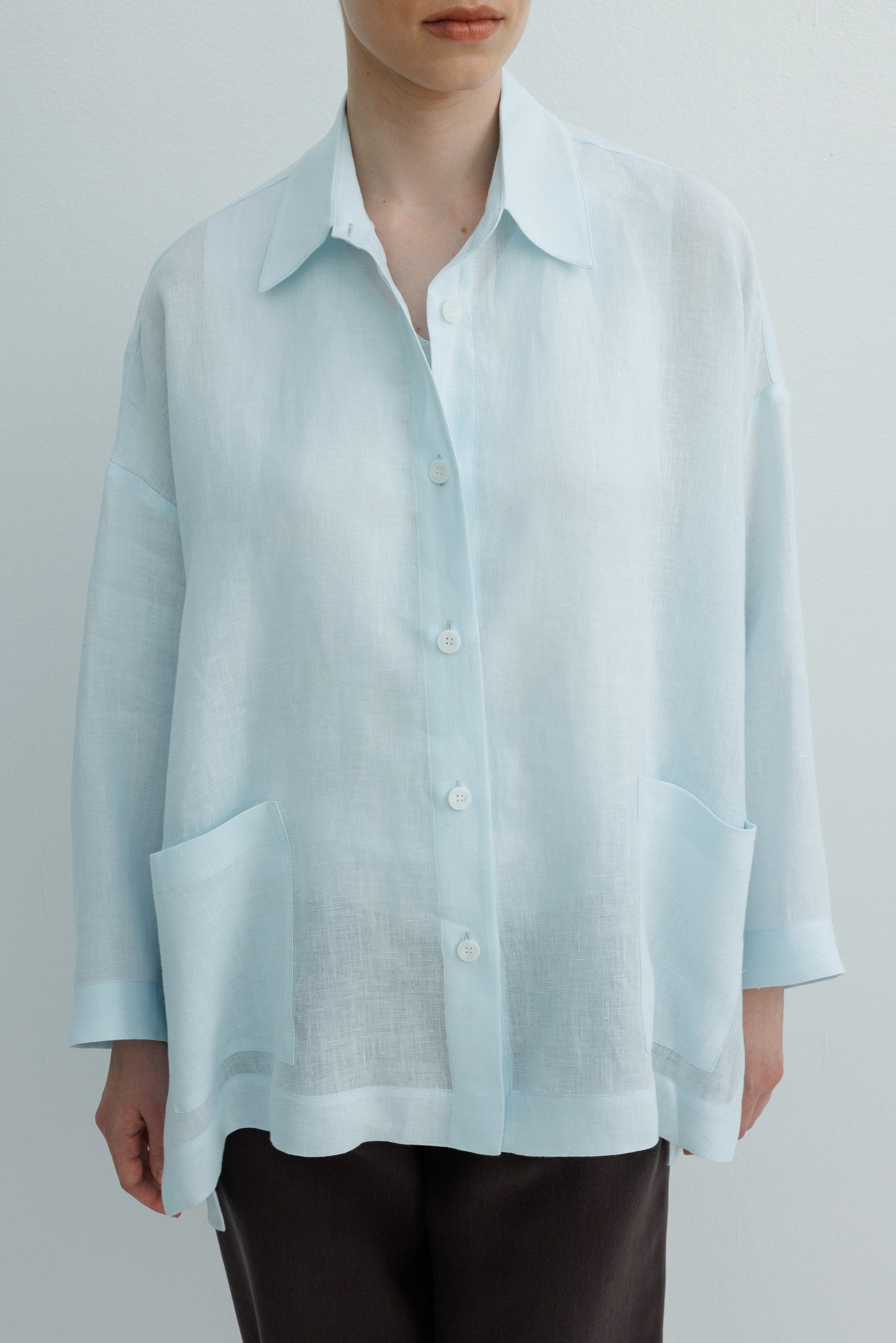 Oversize Cepli Keten Ceket