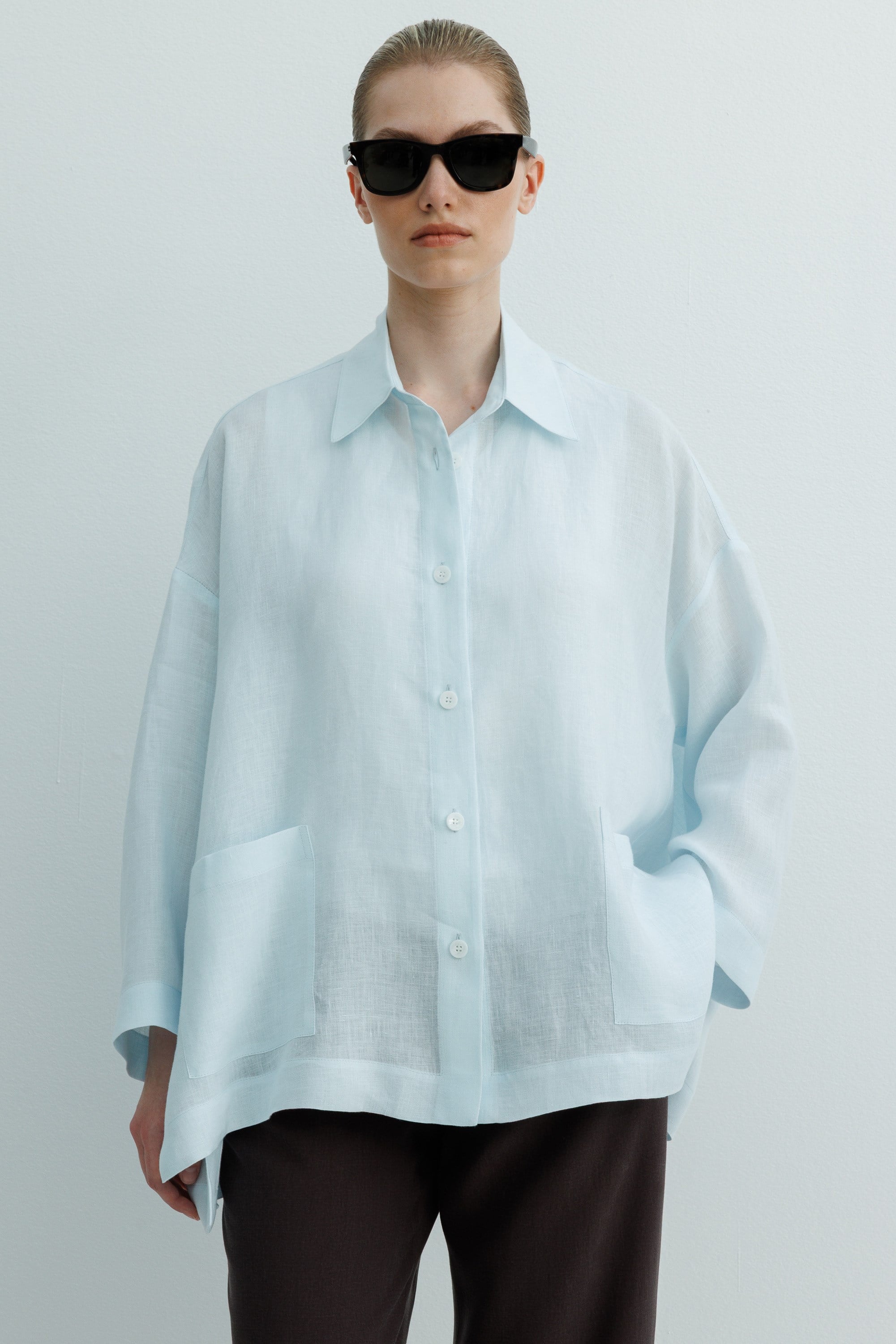 Oversize Cepli Keten Ceket