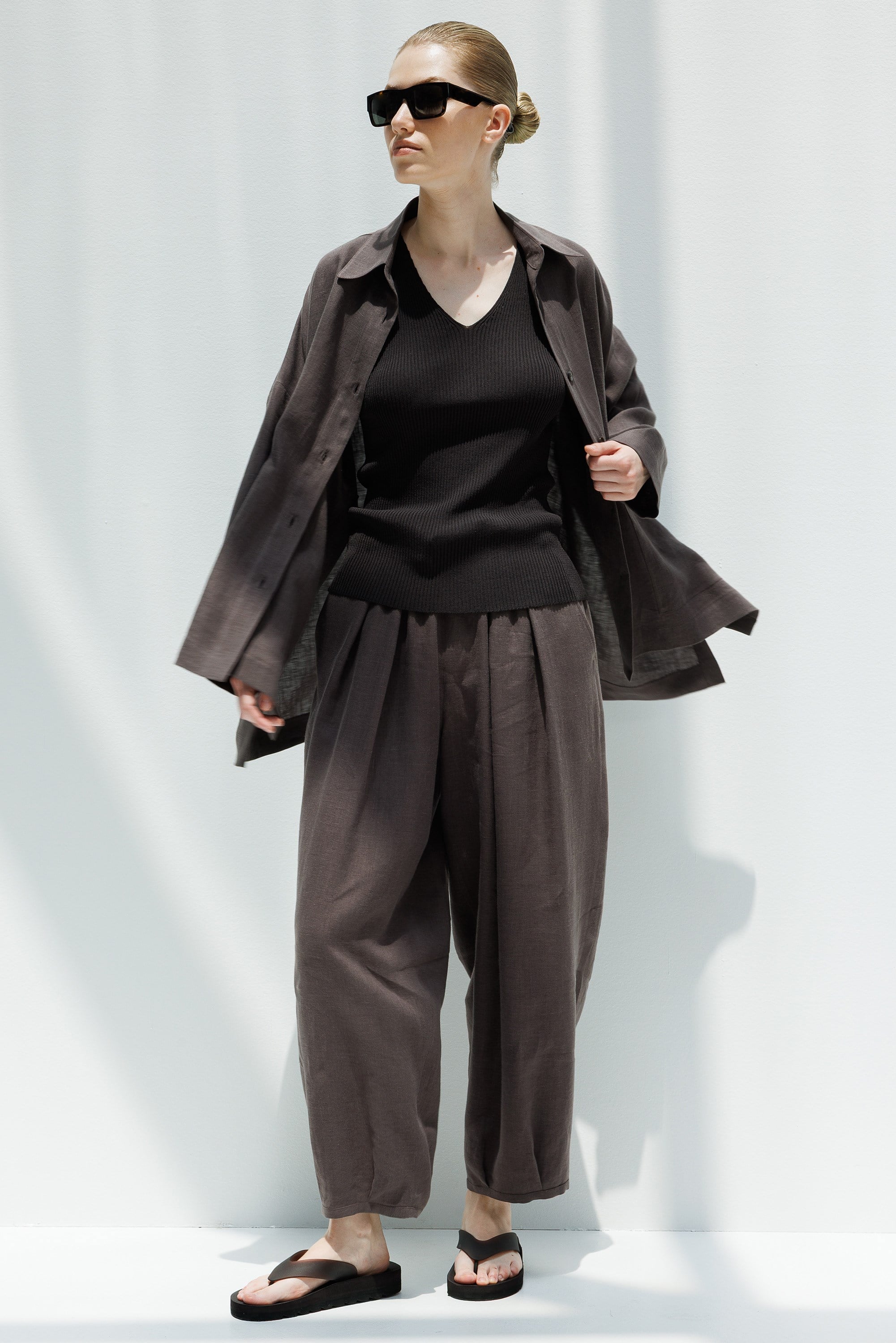 Oversize Cepli Keten Ceket