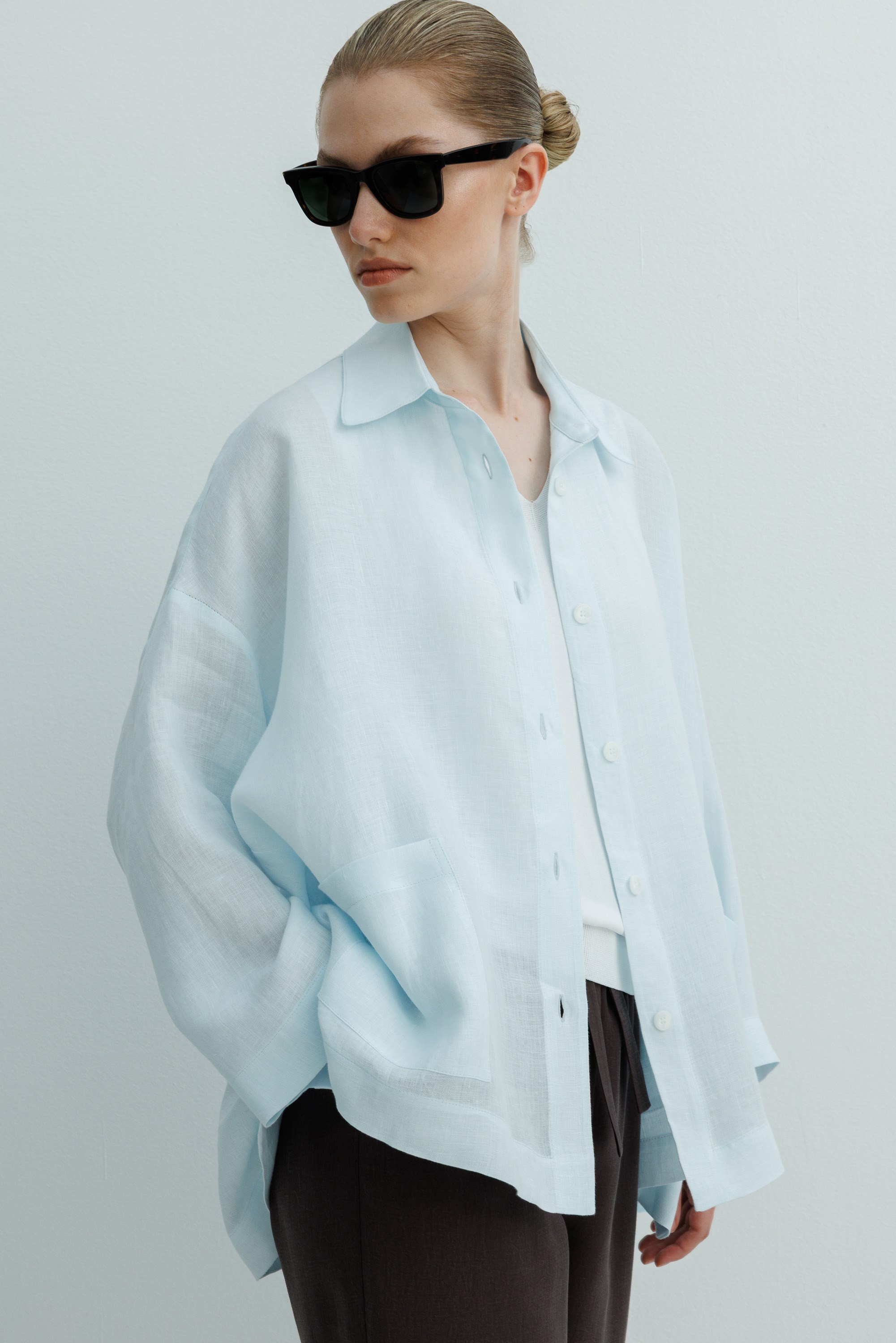 Oversize Cepli Keten Ceket