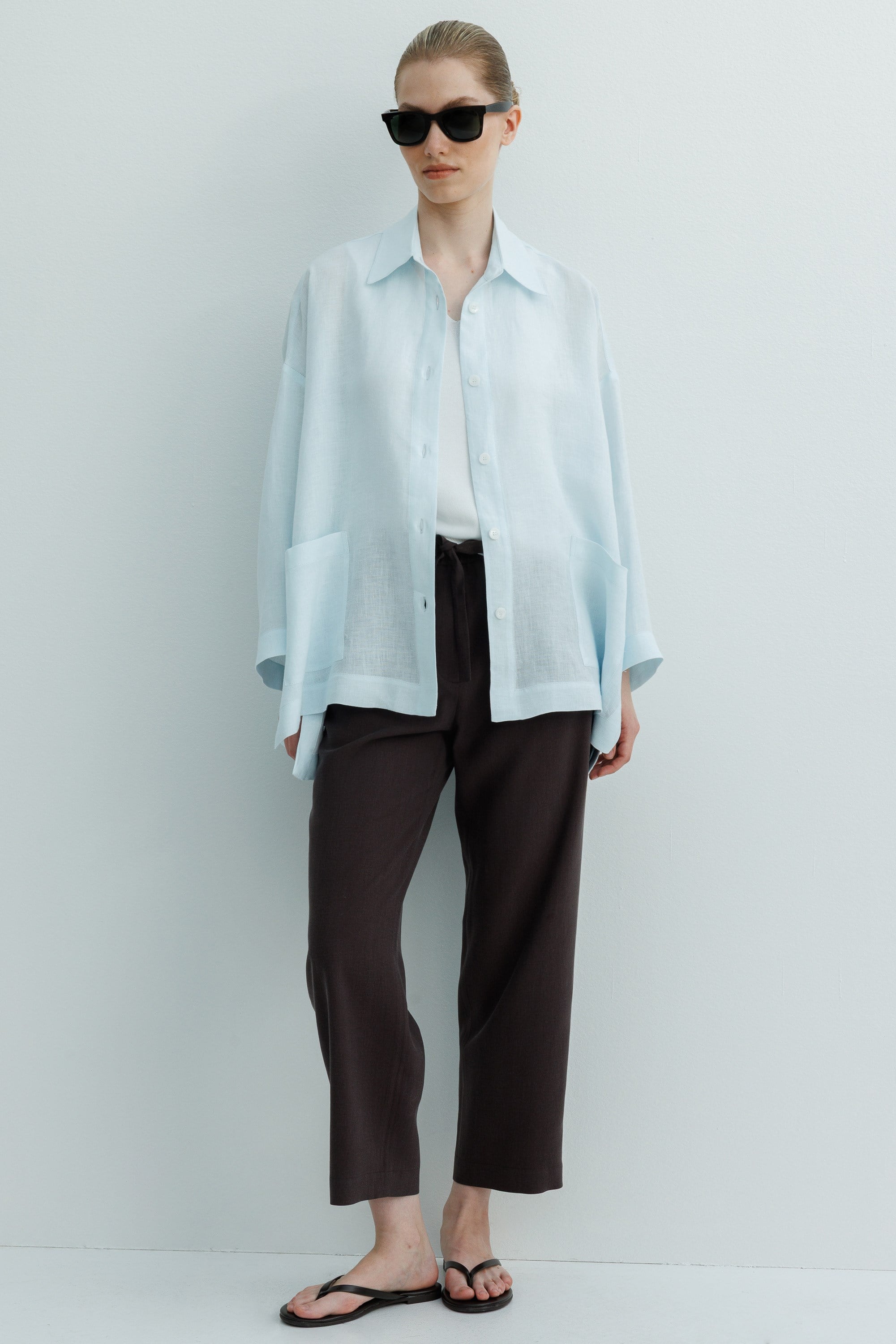 Oversize Cepli Keten Ceket