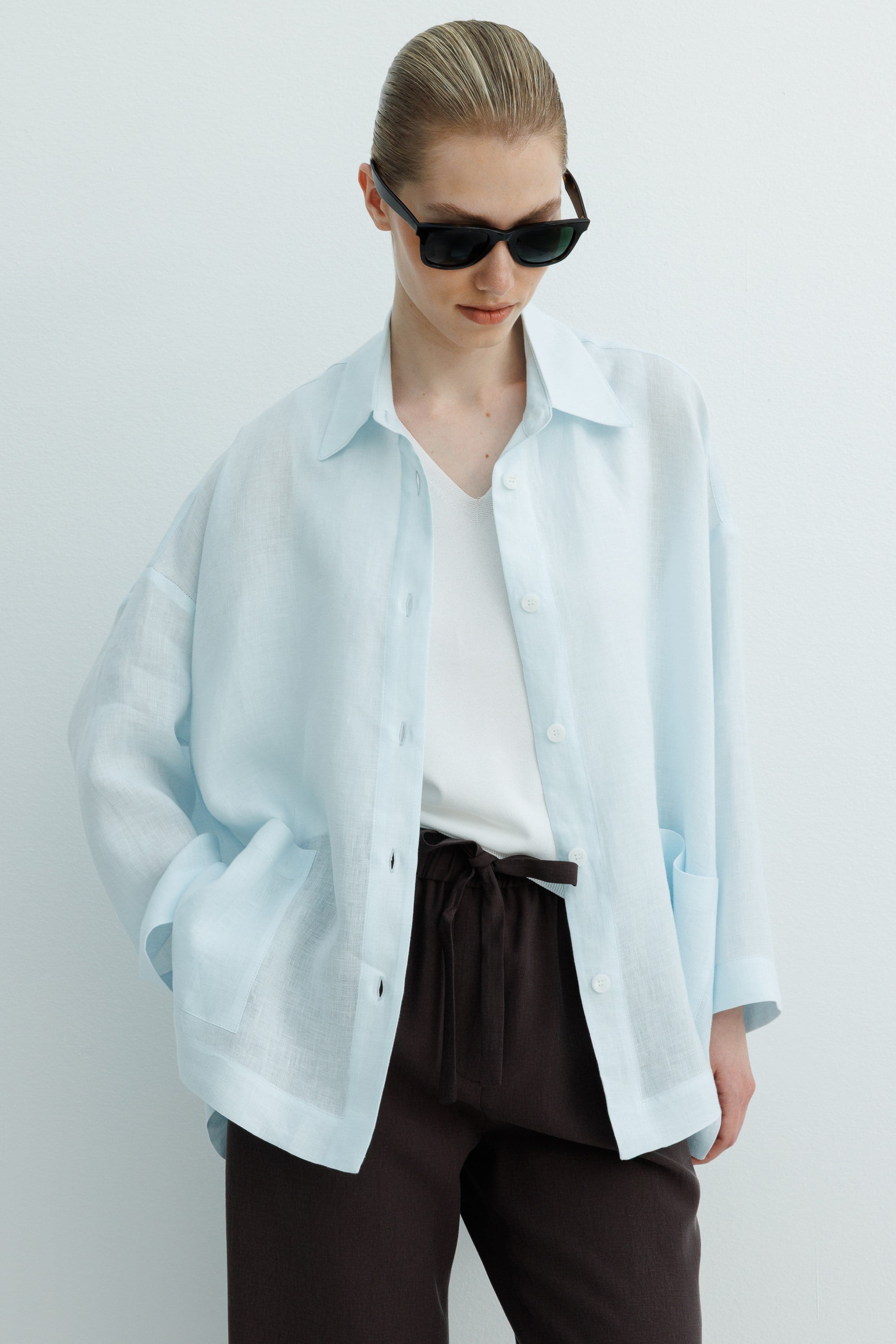 Oversize Cepli Keten Ceket
