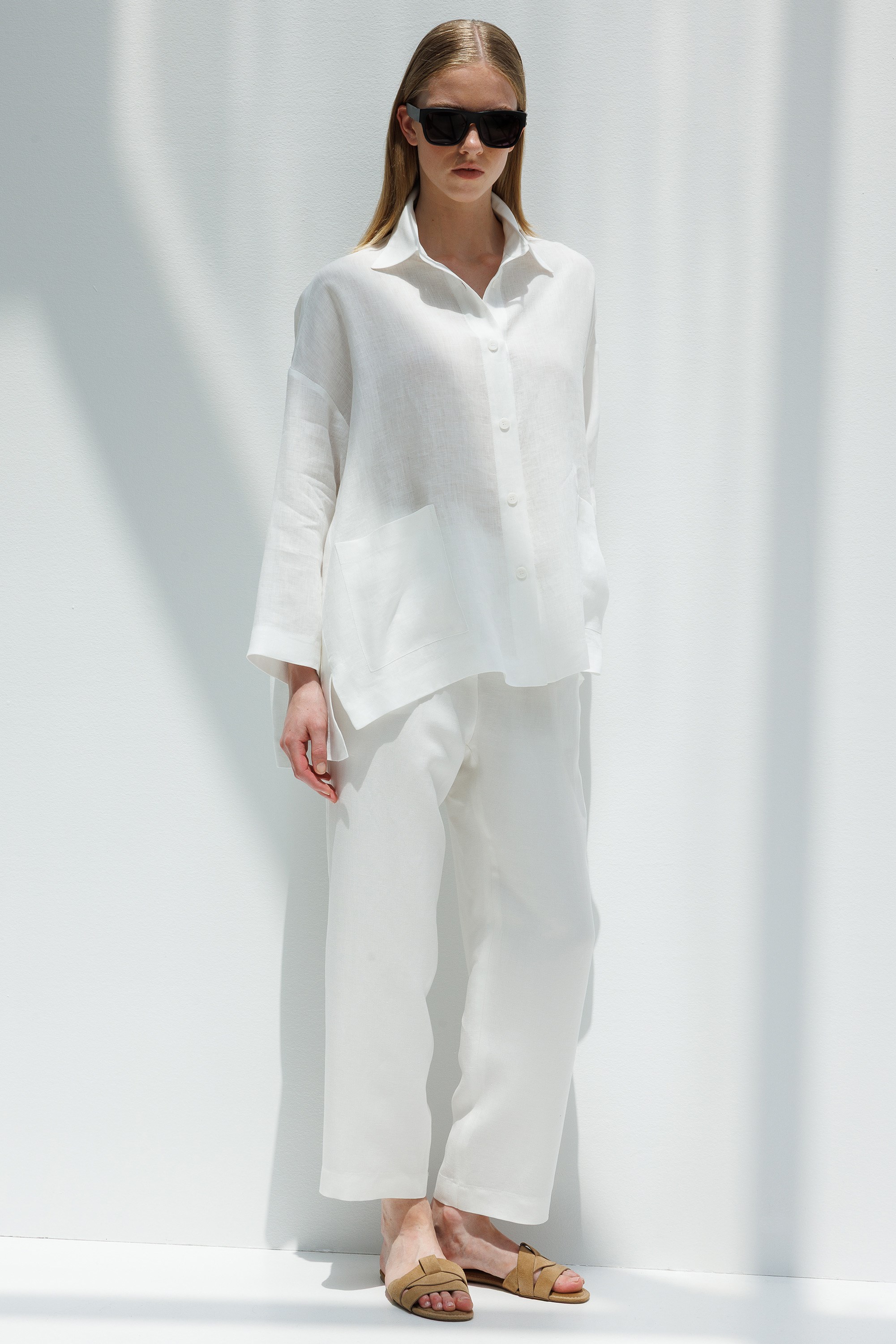 Oversize Cepli Keten Ceket