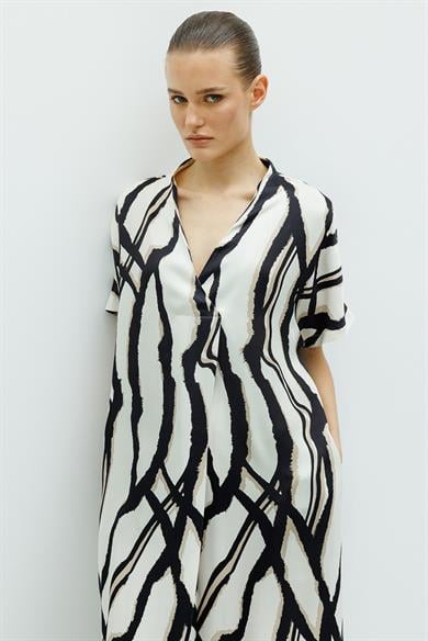 Anvelop Yaka Midi Elbise