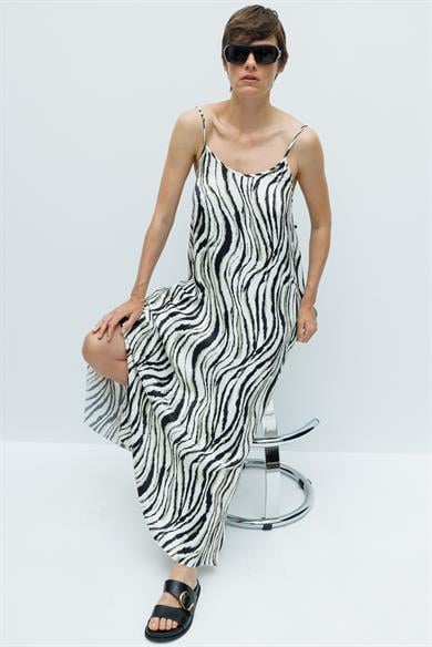 Askılı Uzun Empirme Elbise