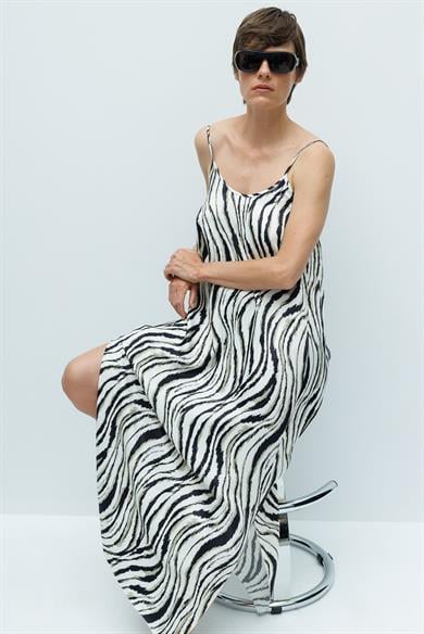 Askılı Uzun Empirme Elbise