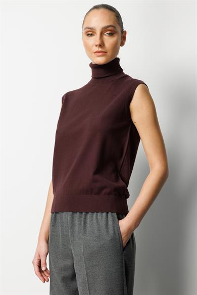 Balıkçı Yaka Kolsuz Triko