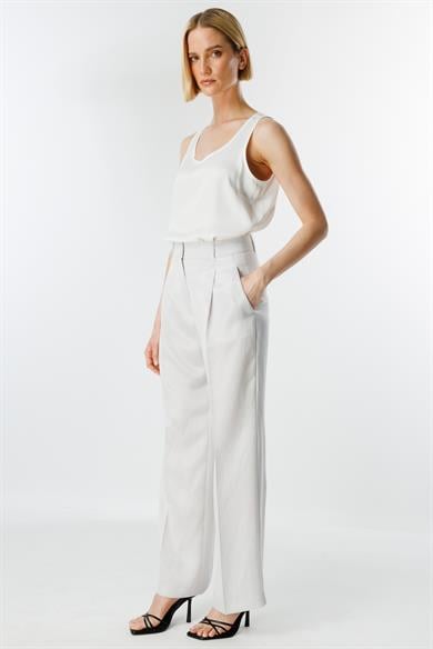 Bol Kesim Pileli Pantolon