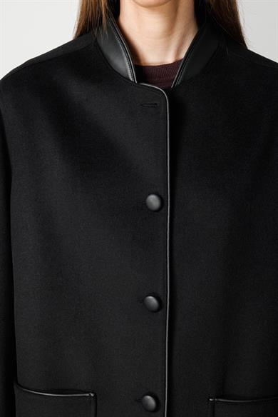 Deri Yakalı Dıştan Cepli Cup