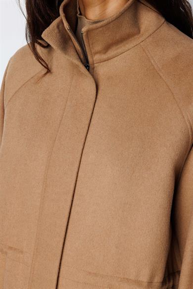 Dik Yaka Fermuarlı Kaban