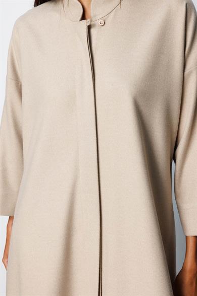 Dik Yaka Flanel Elbise