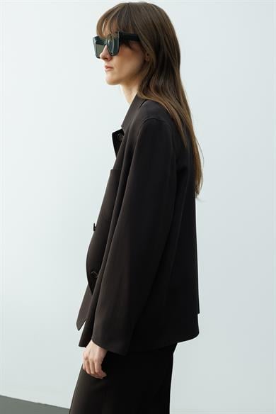 Dıştan Cepli Oversize Ceket