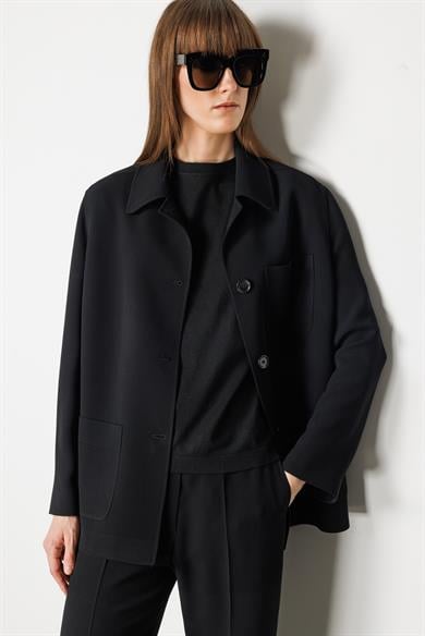 Dıştan Cepli Oversize Ceket