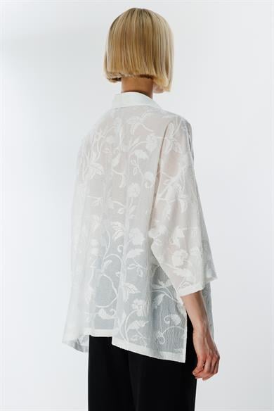 Düşük Kol Jakarlı Bluz