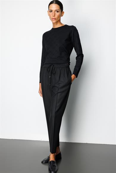 Elastan Kemerli Bağcıklı Flanel Pantolon